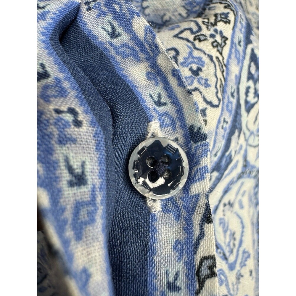 ETRO Italy Designer Floral Paisley 100% Ramie Button-Up Shirt Blouse IT 40 US 4 - Picture 6 of 11